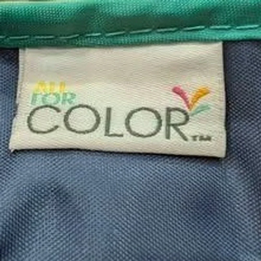 NWT All For Color Travel Jewelry Roll Organizer ~ Geometric Pattern ~ Green/Blue